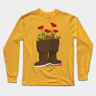 Poppies and Rain Boots Long Sleeve T-Shirt